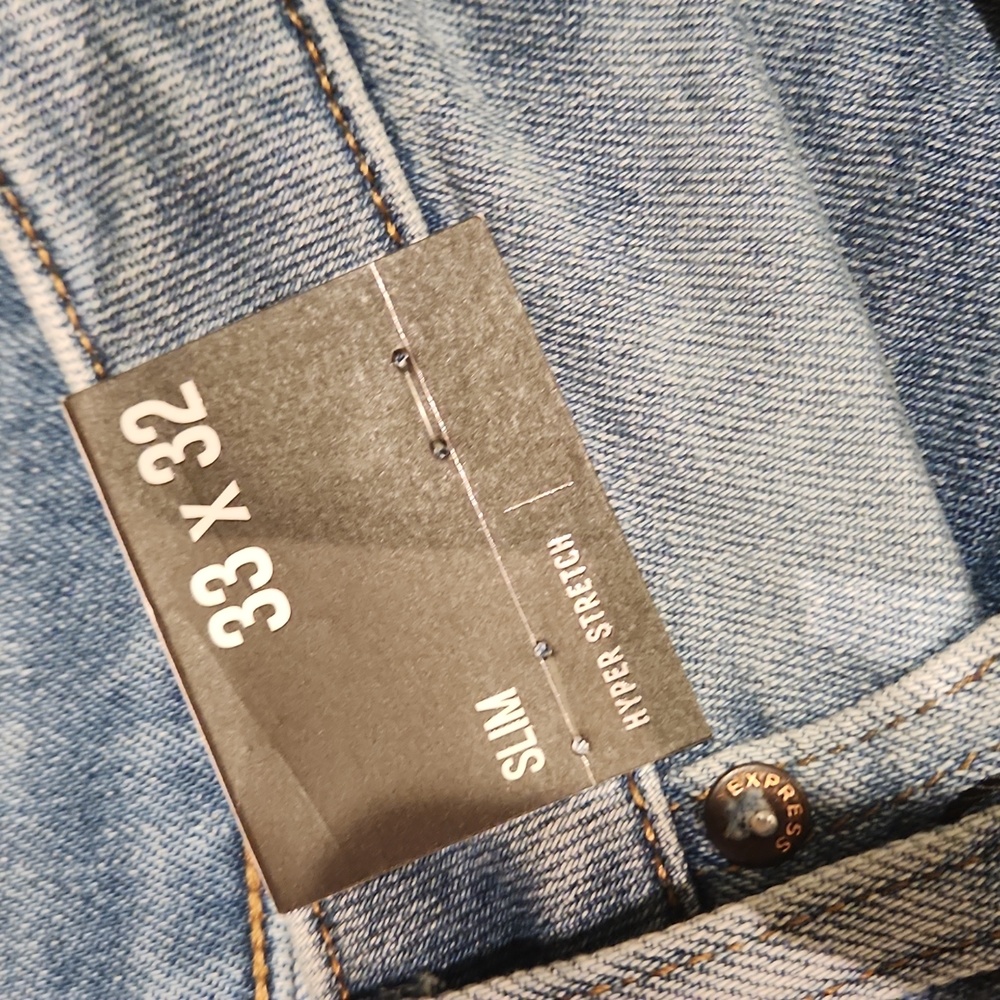 ❤️ NWT! EXPRESS SLIM LEG HYPERSTRETCH JEANS, 33 - Picture 5 of 10